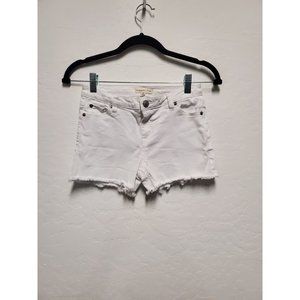 COPPER KEY White Denim Shorts Girls Sz 12 Stretch Raw Hem 5-Pocket